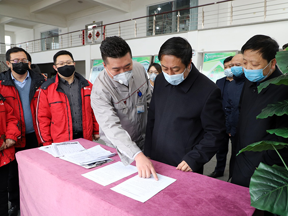 于學利市長深入我司檢查疫情防控和開復工生產(chǎn)情況